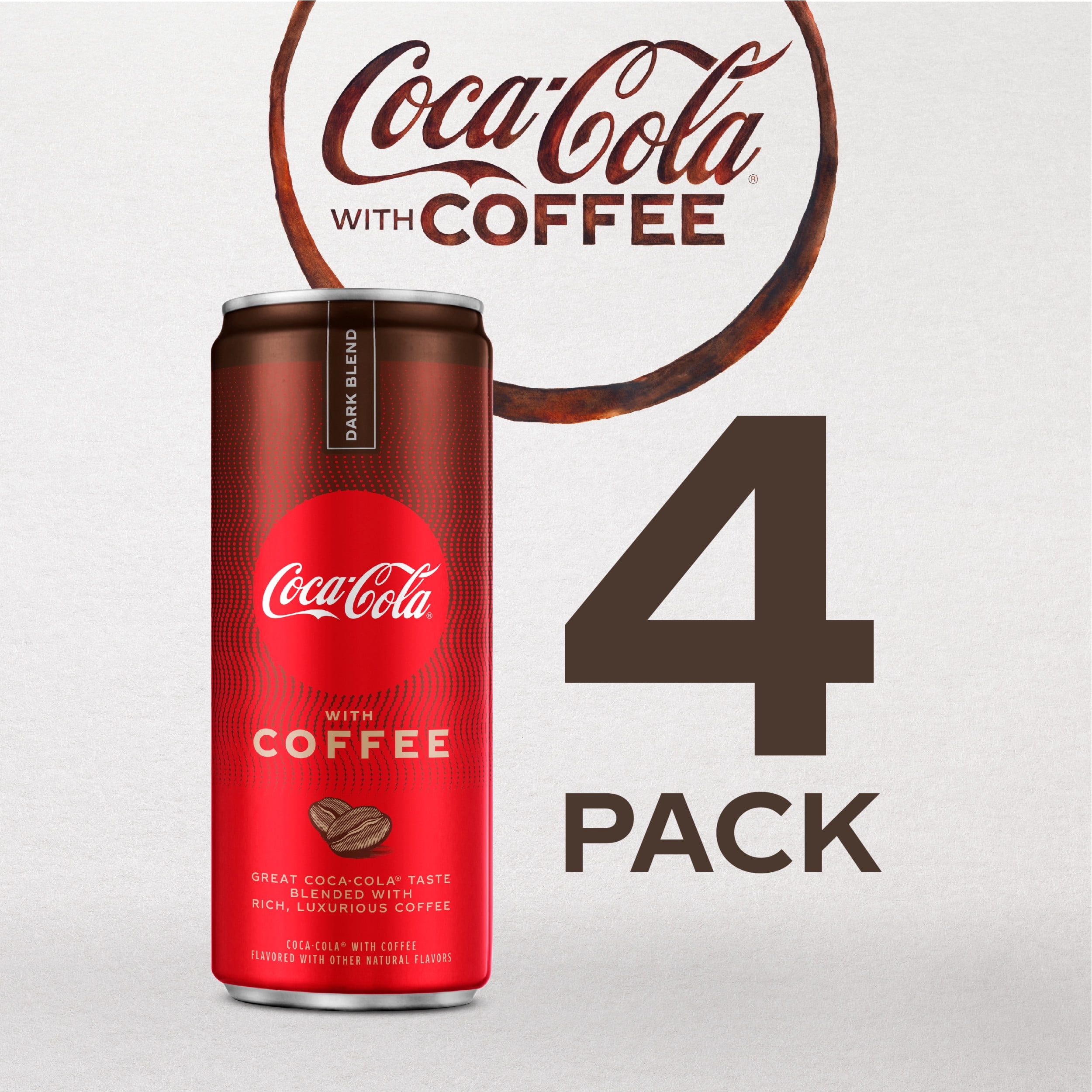 Coca-Cola Coffee Soda Pop, 12 fl oz, 4 Pack Cans
