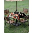 thumbnail image 4 of Outdoor Tablecloth with Umbrella Hole for Patio/Picnic/Party/Camping, Peony White Bird Waterproof Table Cloth Square Cover Washable, Black Farmhouse Retro Japanese Floral (54"x 54"), 4 of 8