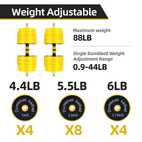 Free Weights 2-in-1 Set Details about  / Nice C Adjustable Dumbbell Barbell Weight Pair Non-Sli
