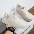 thumbnail image 5 of Men's Low Top Lace Up Thick Sole Casual Sneakers Stitched Hollow Detail Upper Daily Walking Shoes, 5 of 10
