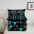 thumbnail image 5 of meiyoeat Vintage Geometric Rhombus Aztec Full Size Comforter Sets For Boys,Country Western Cowboy Farmhouse Bedding Comforter Set,Reversible,3 Pieces,1 Comforter and 2 Pillowcases, 5 of 7