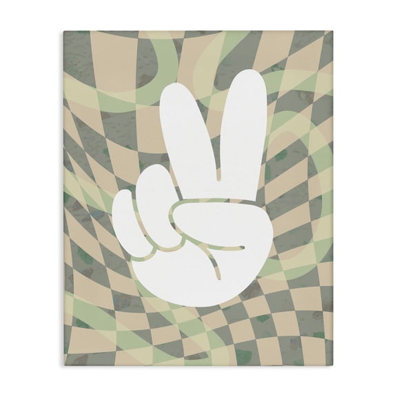 Stupell Industries Contemporary Patterned Peace Symbol Canvas Art, 16 x 20, by Lil' Rue