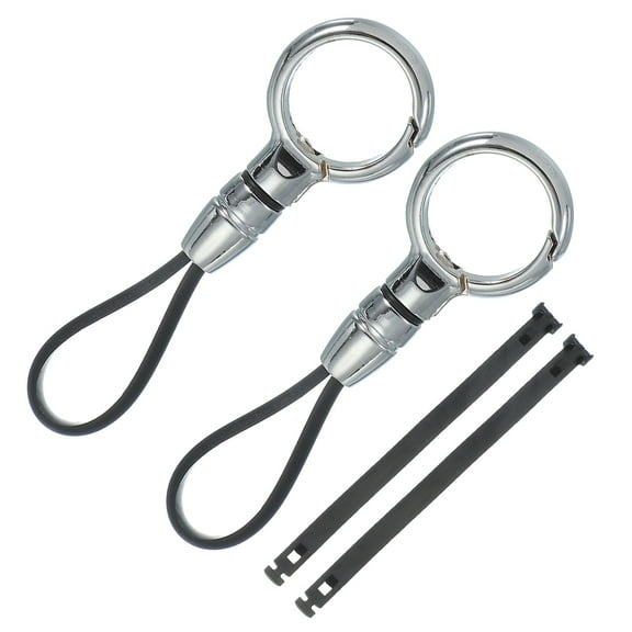 Uxcell Car Key Chain, Detachable Ring Keychain Universal Anti-lost Metal Buckle Keys Holder with 1.5 Inch Strap for Men and Women (Silver, Pack of 2)