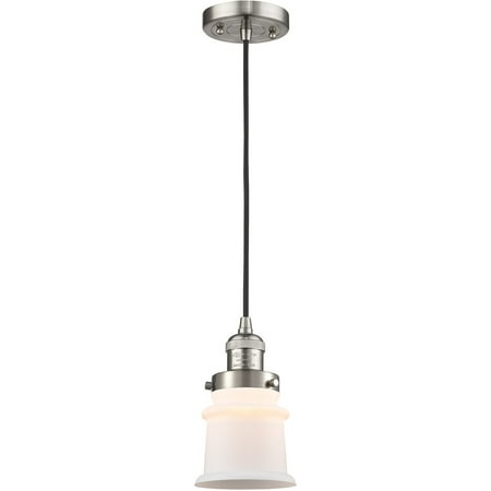 

Brushed Satin Nickel Tone Mini Pendants 6 Wide Matte White Glass Steel/Cast Brass Medium Base 1 Light Fixture