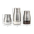 thumbnail image 3 of 3 Piece Stainless Steel Canister Set with See-Through Glass Base, Silver, 3 of 4