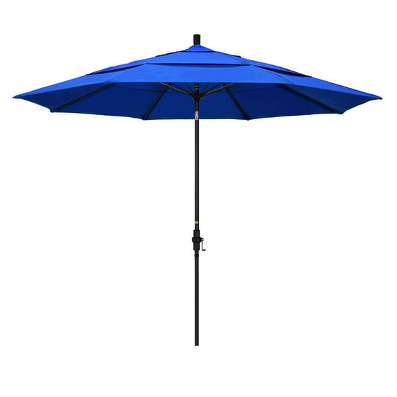 California Umbrella 11 ft. Fiberglass Double Vent Sunbrella Tilt Market Umbrella
