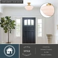 thumbnail image 3 of VAXCEL Eastgate 1-Light 12 in. Wide Antique Gold Traditional Schoolhouse Semi Flush Mount Lighting Fixture, White Frosted Opal Glass Shade, LED Compatible, for Low Ceilings, Bedroom, Hallway, Kitchen, 3 of 11