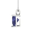 thumbnail image 2 of 2 ct Brilliant Heart Cut Solitaire Tanzanite 18K White Solid Gold Everyday Affordable Designer Necklace Pendant with 16" Chain, 2 of 6