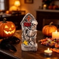 thumbnail image 5 of SUYOLL Halloween Decorations Resin Tombstone Figurine,Single Skull Gravestone Desktop Ornament For Table Shelf Mantel Home Indoor Halloween Party,Spooky Gothic Holiday Scene Display Decor, 5 of 7