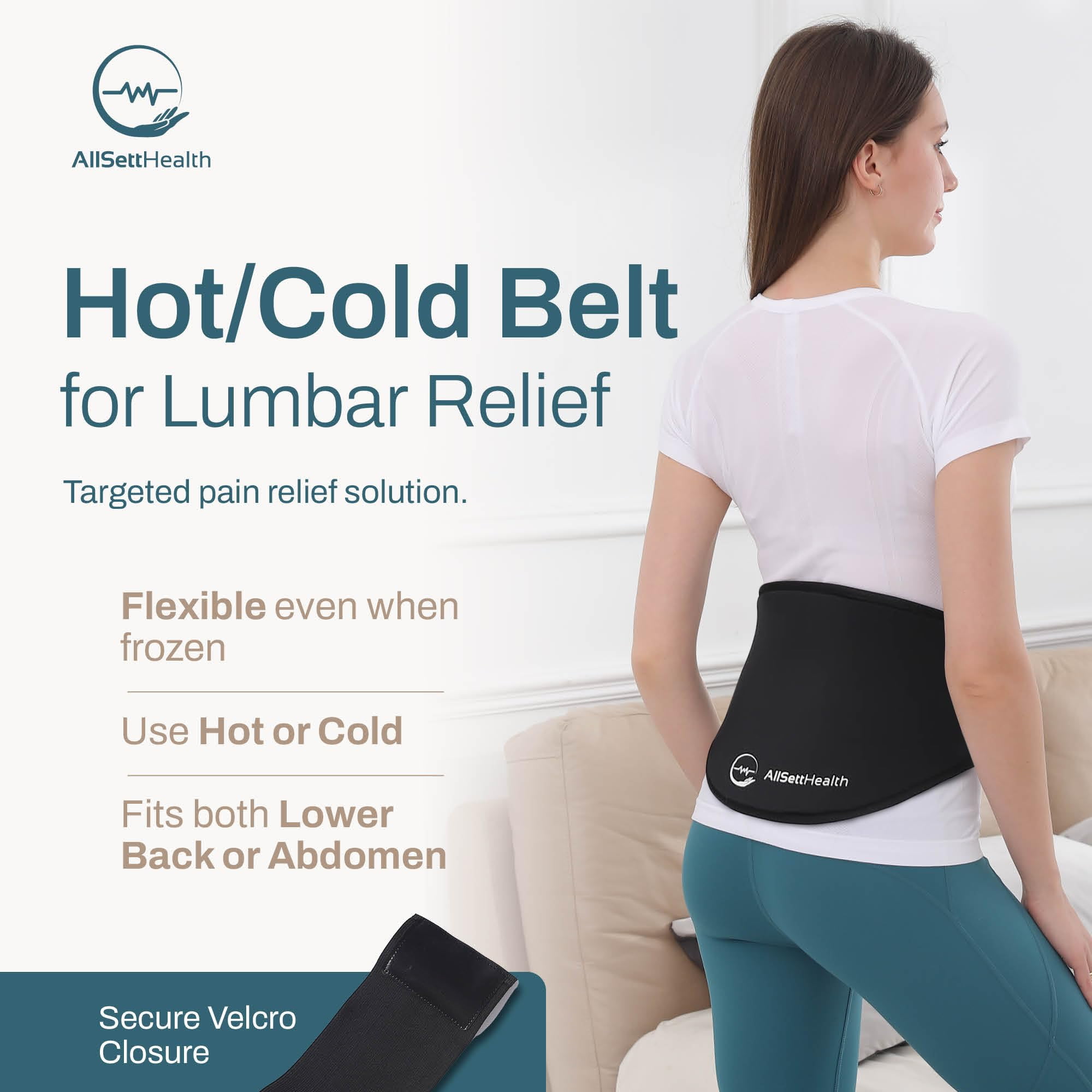 Reusable Ice Pack for Back Pain Relief | Adjustable Lower Back Pain Wrap for Hot and Cold Therapy | Relief for Lower Lumbar, Sciatic Nerve, Herniated or Degenerative Disc, Coccyx, Tailbone Pain