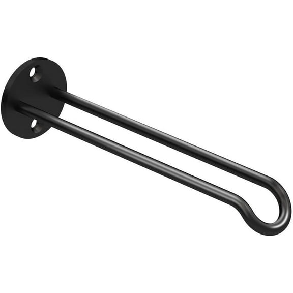 National Hardware Wall Base Black - Rectangle, 1-1/4" x 7"