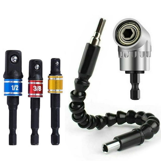 braveheart 5Pcs 1/4 inch Flexible Extension Impact Driver Bar Socket Adapter Drill Bit