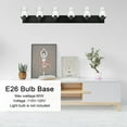 thumbnail image 4 of MELUCEE 6-Light Black Farmhouse Vanity Light with Clear Grid Glass Shade for Bathroom, Kitchen, Powder Room, 4 of 6