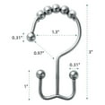 thumbnail image 5 of Shower Curtain Hooks Rings, Rust-Resistant Metal Glide Shower Hook, 12pk Double Hook for Bathroom Shower Rods Curtains, Silver, 5 of 8