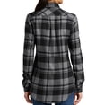 thumbnail image 3 of Mafoose Flannel Shirts For Women Plaid Jackets Long Sleeve Button Down Grey/ Black Small, 3 of 6