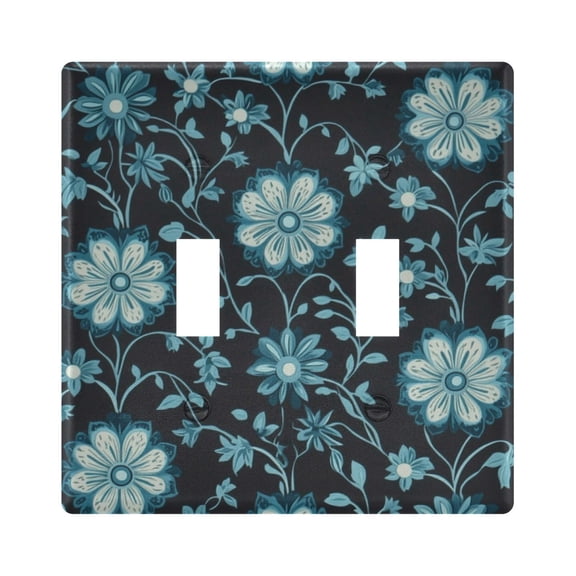 Light Switch Cover Blue Flower Plates Faceplate Decorative Switch Plate for Bedroom Home Decor