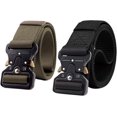thumbnail image 1 of HSHDLDF 2 Pack Tactical Belt Nylon Belt Military Style Webbing Riggers Web Belt Heavy-Duty Quick-Release Metal Buckle Belt for Men, 1 of 6