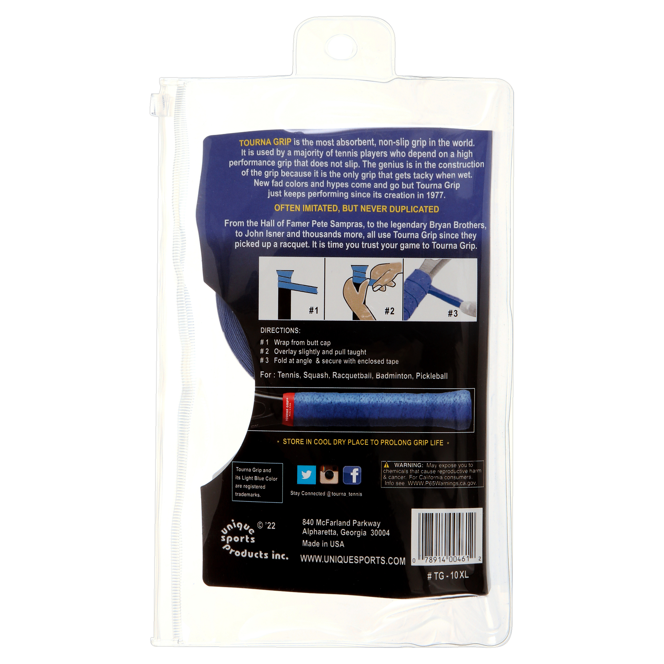 Grip De Raquette TOURNA Grip XXL - Absorption Transpiration 350% - Toucher Sec - Utilisé Par Les Pros