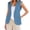 Blue, variant on Blazer Vest for Women Sleeveless Single Notch Collar Business Casual Lightweight Linen Jacket with Pockets