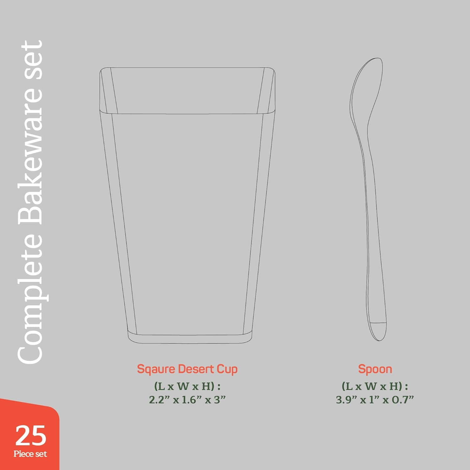 5 oz Clear Plastic Desert Cups for Party with Spoons 25 Pack, Elegant Parfait and Appetizer Cups for Parties, Catering, Pudding, Yogurt, Reusable