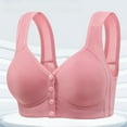 thumbnail image 3 of VISALY Front Closure Bras for Women, New Breathable Hole Cup Front Button Mother Underwear Summer Gathering Back with out Ring Adjustment Large Size Bra, Wireless Bra, Bras (Pink, 95), 3 of 10