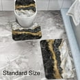 thumbnail image 6 of Dznils Marble Shower Curtain and Bath Rug Set, Modern Fabric Bathroom Curtain Sets, 72" x 72", Black, 6 of 9
