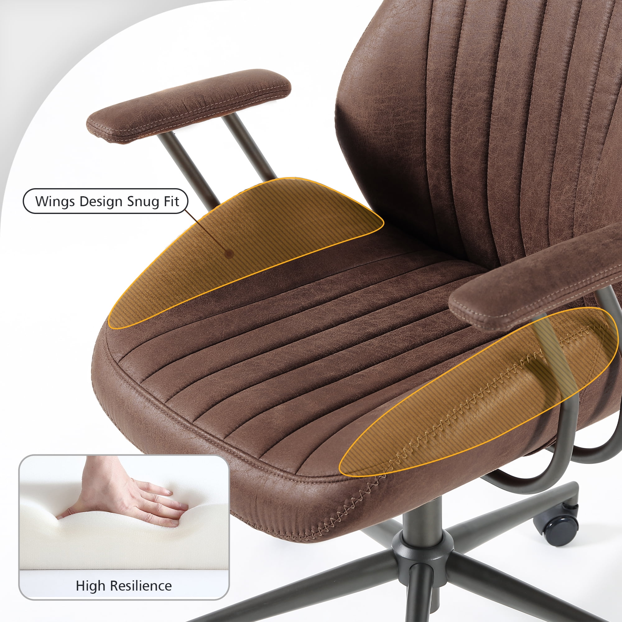 Ovios Ergonomic Home Office Chair Lumbar Support High Back Computer Chair Rolling Swivel Task Chairs with Wheels