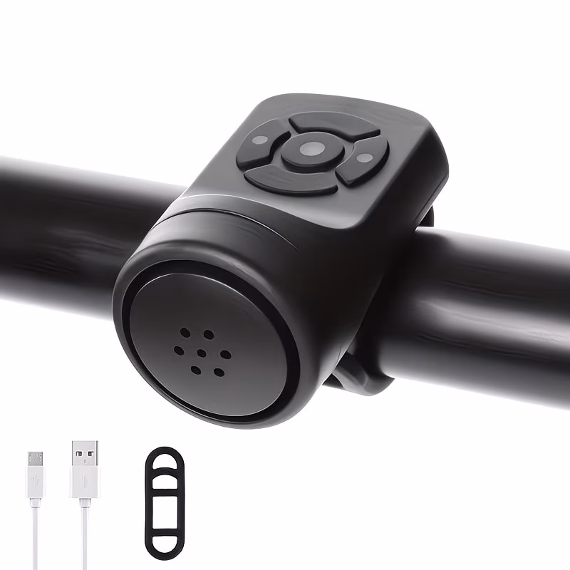 120dB Electric Bike Horn with Anti-Theft Alarm, Small Loud Bicycle Bell Easy Installation for Mountain Bikes, Road Bikes, Scooters & Adult Bicycles