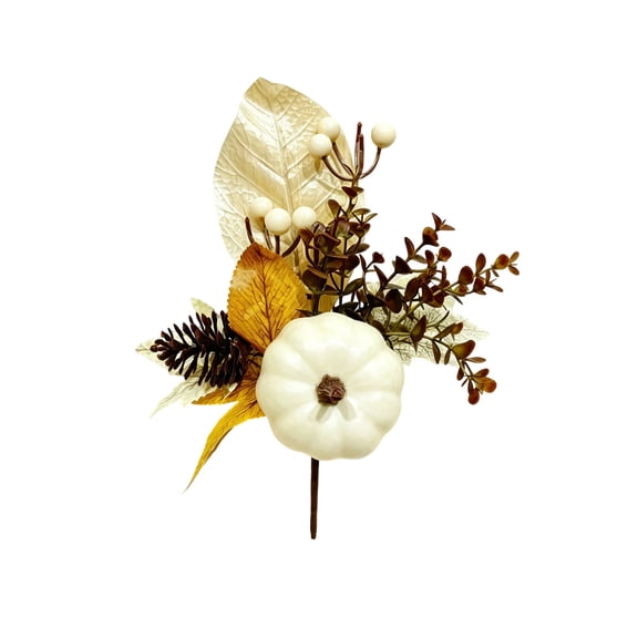 Artificial Maple Leaf Pumpkin Bouquet, Realistic Fall Leaves Fake Flowers for Thanksgiving Halloween Table Decorations, 9.5" Science Fall Floral Arrangements for Home Wedding Centerpieces