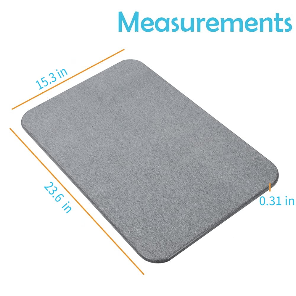 Diatomaceous Bath Mat 17.7'' x 35.4'' Fast Drying & Non Slip Large  Diatomite Stone Bath Mat, Super Absorbent Shower Mat Thin Bathroom Rugs  Floor Mat (Grey) - Yahoo Shopping