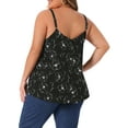 thumbnail image 4 of DARING DIVA Women's Plus Cami Top V Neck Adjustable Straps Tank Tops 1X Black, 4 of 7