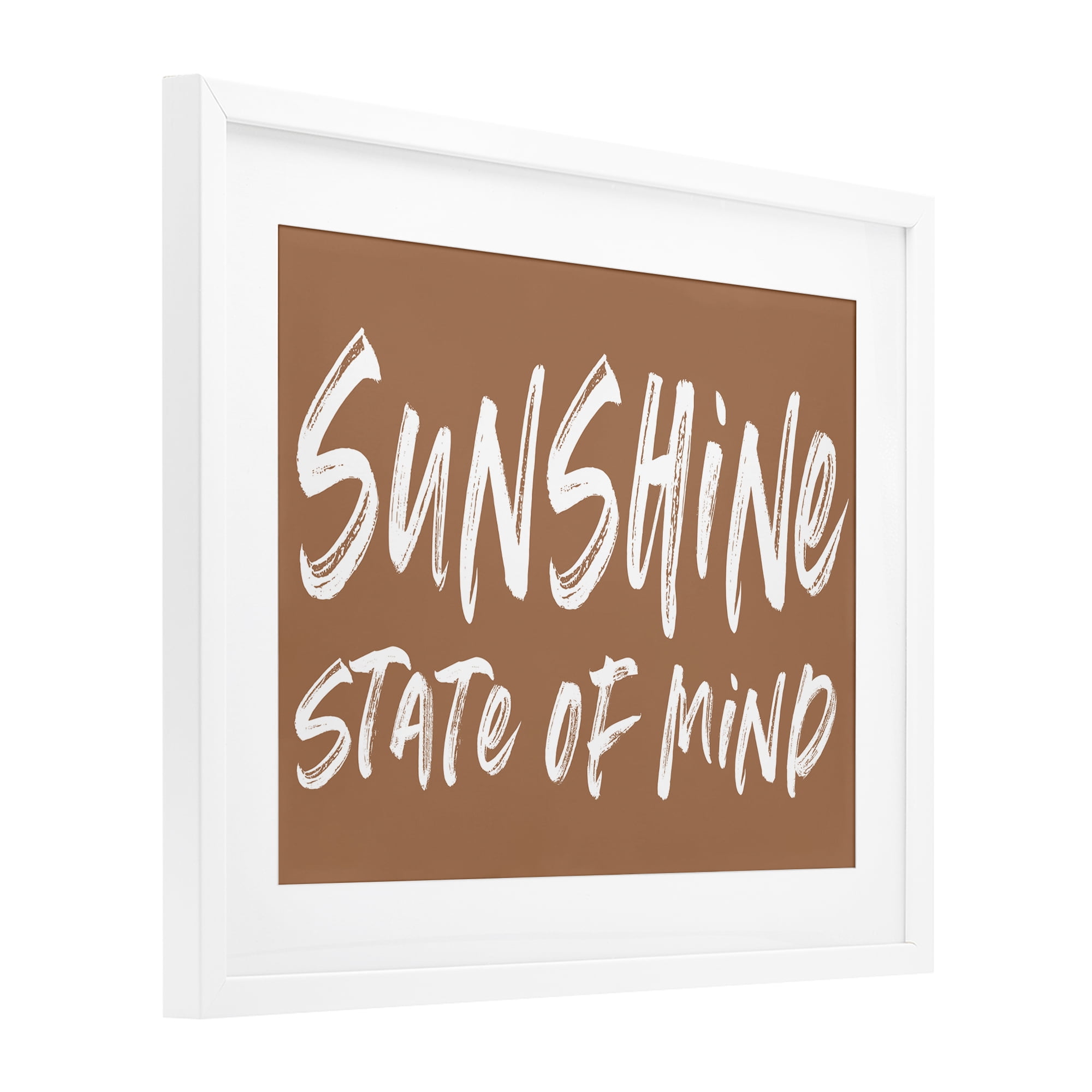 Summery Sunshine State Of Mind White Framed Print Under Glass, design by Lettered and Lined