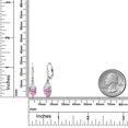 thumbnail image 3 of Gem Stone King 925 Sterling Silver Pink Moissanite and White Moissanite Dangle Leverback Earrings for Women (2.54 Cttw, Gemstone, Heart Shape 6MM, Trillion 5MM), 3 of 4