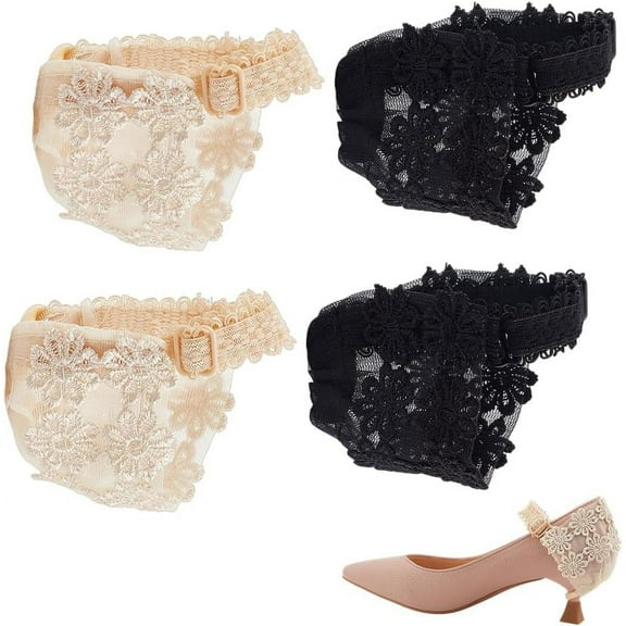 2 Pair Adjustable Anti-Loose Shoelaces for High-Heeled Shoes Polyester Lace Shoelaces Mixed Color 123~125x68x3~6mm