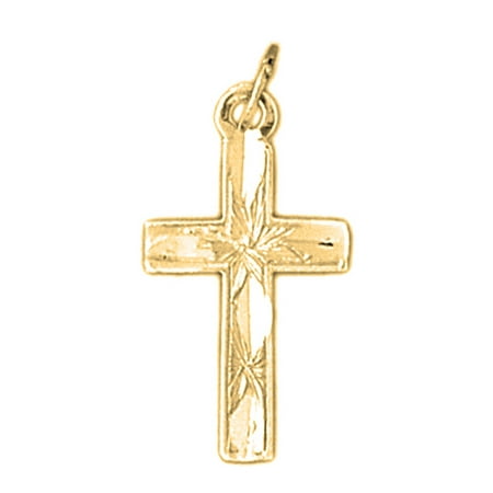 18K Yellow Gold Latin Cross Pendant - 25 mm