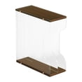 thumbnail image 2 of Bunblic Vinyl Record Holder Stand Organizer Home Decor Table Elegant Display Stand Storage Rack for files Albums Documents Newspapers Walnut Color 2 Grid, 2 of 8