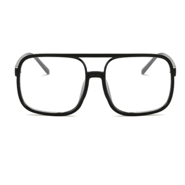 Sonducket Gafas ópticas Gafas con montura negra Protección de moda Accesorios de ropa de marco grande para protección de ojos Lentes negro bordeado blanco