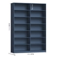 thumbnail image 5 of Hiphuta 84" Tall Double Wide 7-Tier Bookcase with 14 Cubes, Large Open Bookcase for Home Office and Living Room, Freestanding Display Book Shelves, Blue, 5 of 9