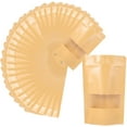 thumbnail image 1 of 30 Pcs Self Sealing Kraft Paper Bag, Kraft Ziplock Stand Up Bags Window Food Bags Reusable, 1 of 3