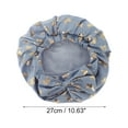 thumbnail image 2 of Unique Bargains 1pc Women Double Layer Shower Cap for Bathroom Vacation Travel Polyester Cotton PEVA Blue, 2 of 3