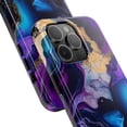 thumbnail image 2 of iPhone Tough Case - Purple Blue Gold White Marble Abstract Waves Elegant, 2 of 6