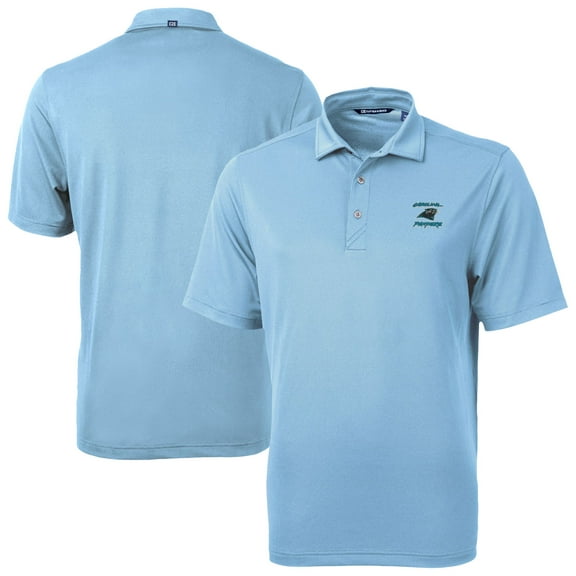 Men's Cutter & Buck  Light Blue Carolina Panthers  Virtue Eco Pique Recycled Polo