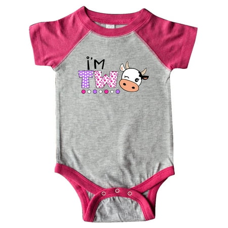 

Inktastic I m 2 Cute Cow and Polka Dots Gift Baby Boy or Baby Girl Bodysuit