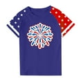thumbnail image 4 of Amidoa Crewneck Girls Short Sleeve Cute Graphic Summer Casual Tee Blue,110, 4 of 4