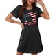 thumbnail image 4 of Camisón corto de talla grande para mujer, camisón de manga corta con estampado de pecho a la moda, camisón para mujer, 4 of 7