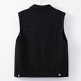 thumbnail image 5 of Jxximdong Casual Vests for Women, Casual Denim Vest Jacket Sleeveless Collared Distressed Jean Jacket Candy Color Slim Fit Ripped Coat, Women's Coats Black, 5 of 9