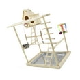 thumbnail image 2 of Parque infantil de madera para pájaros, de juegos de madera, juguetes para masticar, juego de perca colgante, soporte de gimnasio para, 2 of 9