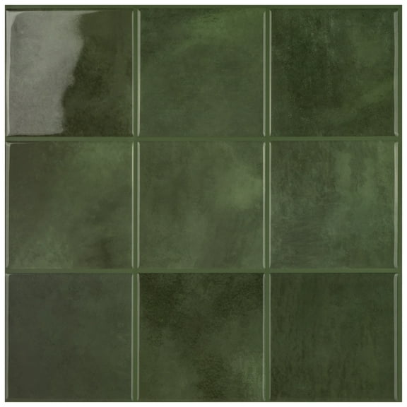 Thicker Upgrade Peel and Stick Vinyl Tile Backsplash 12 x 12 inch ( set of 10)