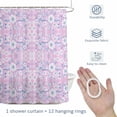 thumbnail image 4 of Pink Boho Shower Curtain for Bathroom, Vintage Leaf Abstract Flower Branch Pattern Waterproof Cloth Fabric Bathroom Accessories Set with 12 Rust Proof Plastic Hooks, 36"x72", 4 of 9