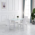 thumbnail image 4 of HOMCOM Dining Chairs Set of 4, Upholstered Faux Leather Accent Chairs, 4 of 10
